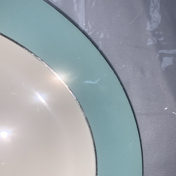 0327 Sevron Blue Lace 13.5” Oval Serving Platter - Picture 4 of 6